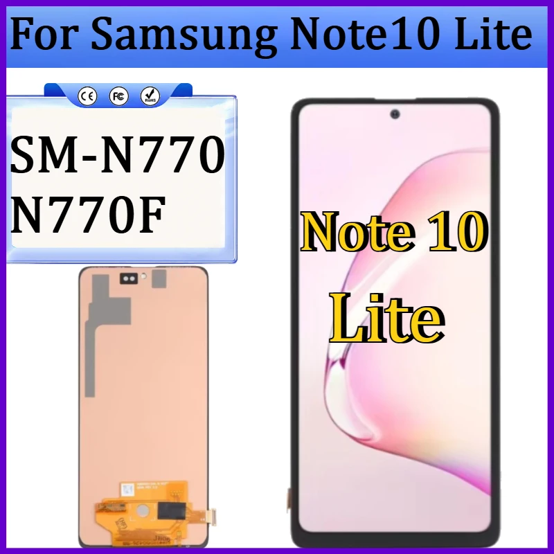 

Новый TFT/OLED дисплей для Samsung Note10 Lite SM-N770 N770F, сенсорный экран с рамкой для Samsung Galaxy Note 10 Lite