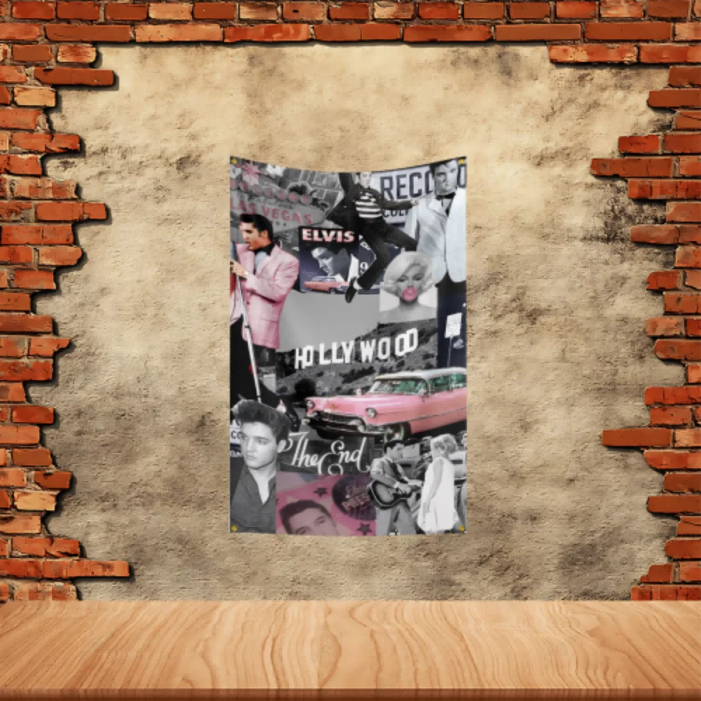 Elvis Band Party Flag Polyester Printed Flag Banner Tapestry for Garden Garage Decoration Concert Flag