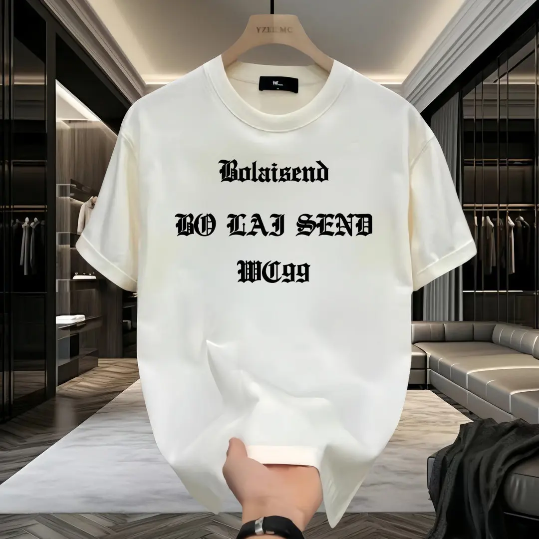 

Новая летняя футболка унисекс 2026 в американском уличном стиле с надписью, из чистого хлопка, с коротким рукавом — оверсайз, повседневная