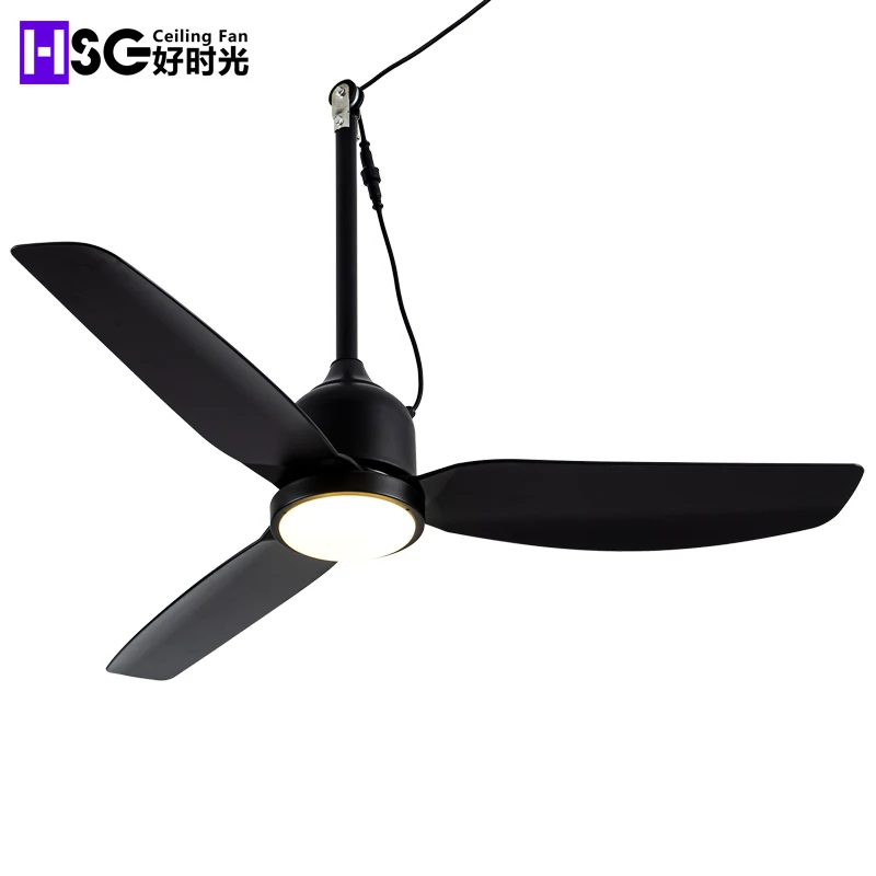 44 Inch 3 Blades Metal Remote Control Waterproof Wet Rated Black Ceiling Fan For Patio Gazebo Outdoor Use