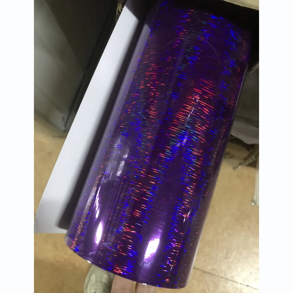 2mX1.52m Neo Chrome Holographic Brushed Purple/Silver Vinyl Car Wrap Covering Film Stickers Car Interior Styling Paint Decals