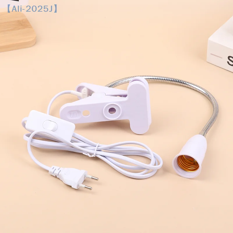 1.8M E27 Clamp Lamp Socket 360° Rotatable With EU Plug Switch Wire Hanging LED Holder Indoor Lighting Fixture Attachment
