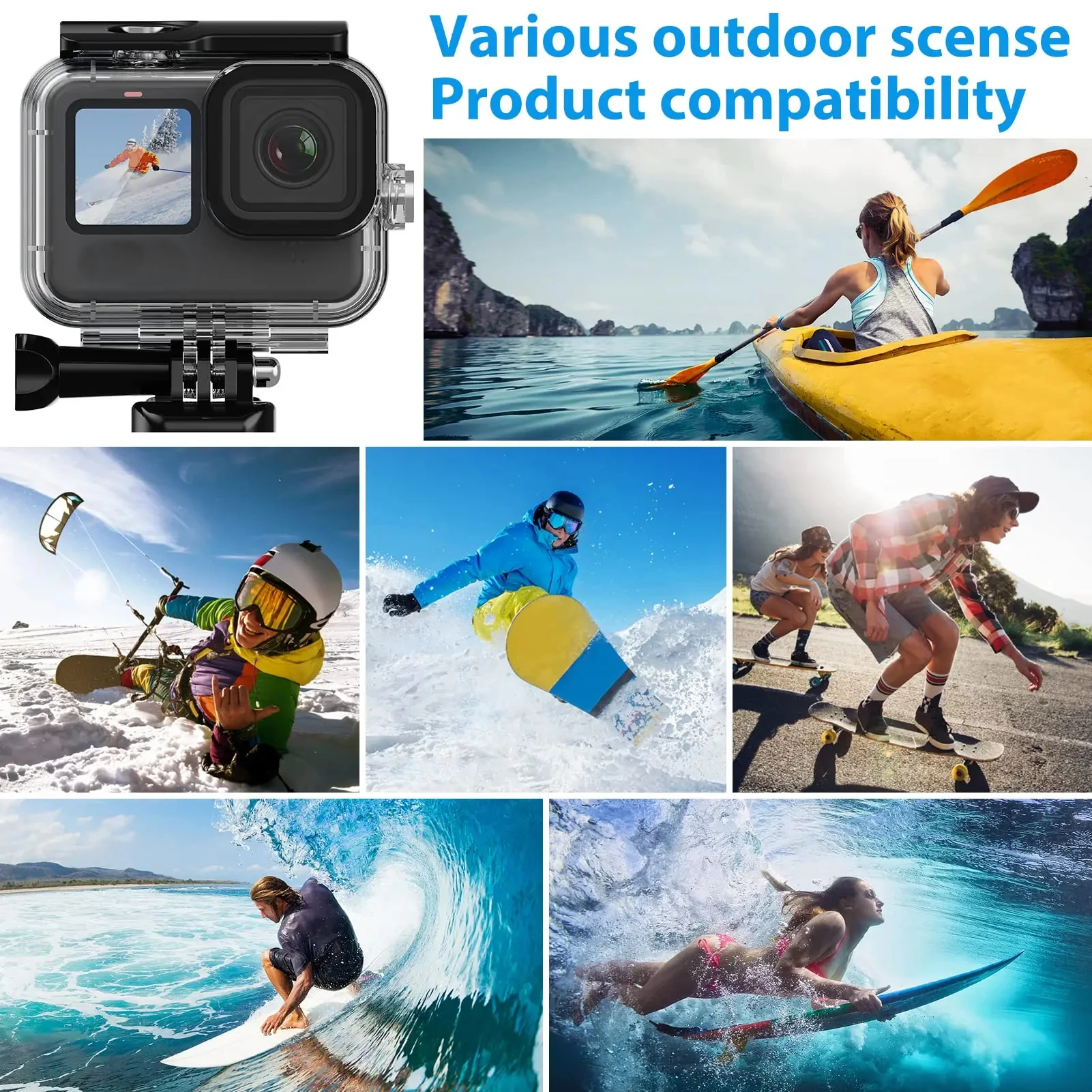 cerastes V9 action camera waterproof housing 60M waterproof housing detachable waterproof box diving filter