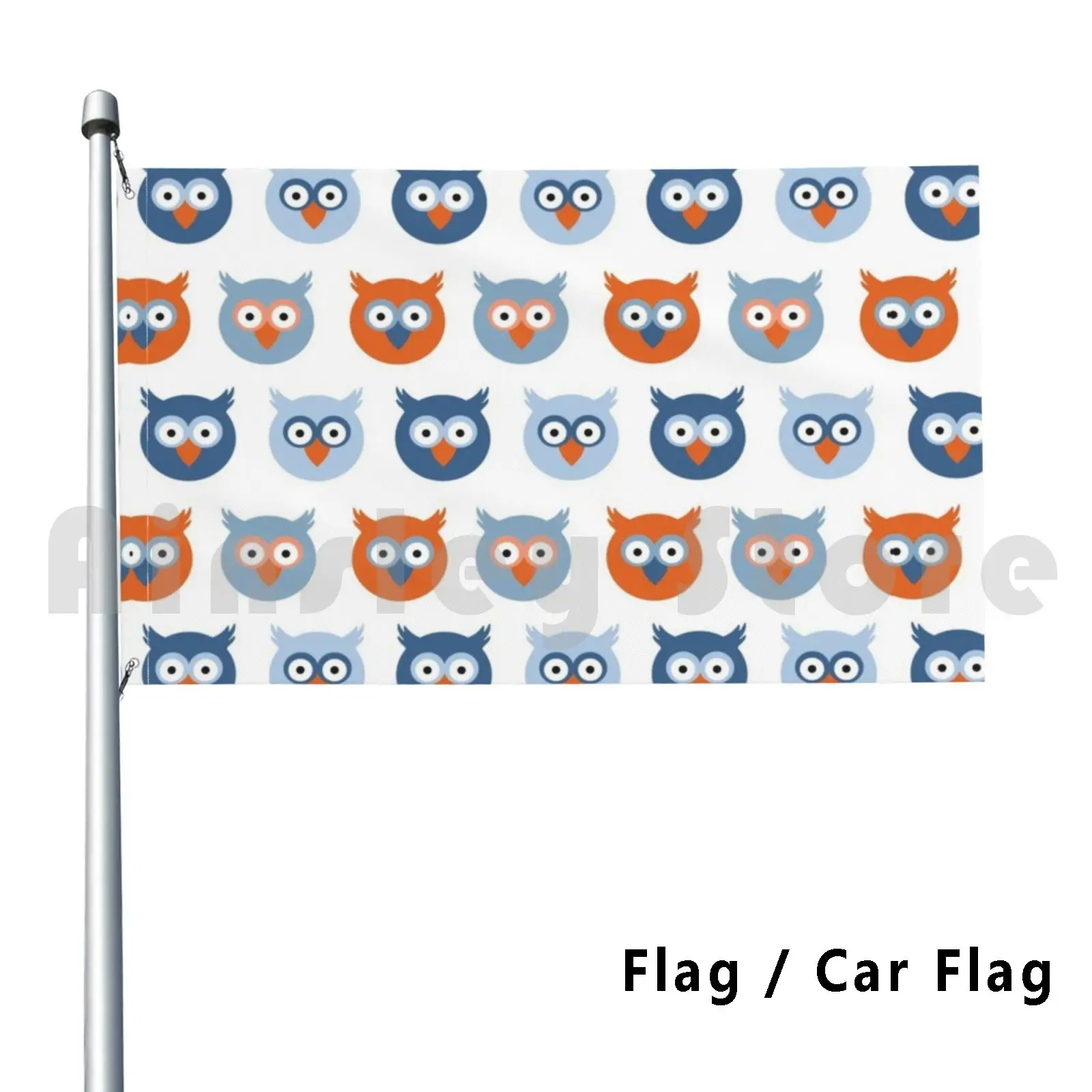 Owls Outdoor Decor Flag Car Flag Owl Owl Orange Blue Barn Owl Cute Owl Night Owl Owl Art Hoot Funny Owl Bird Of Prey Eagle