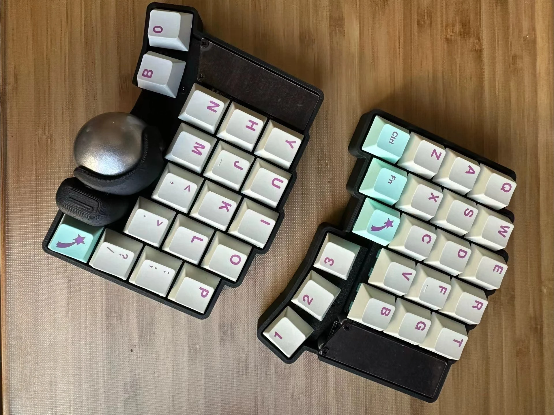 Keyball Split Keyboard Kit Custom Wired Single-mode RGB Hot-swap Vial Rp2040 Oled Screen Trackball Pw3360 Sensor Split Keyboard