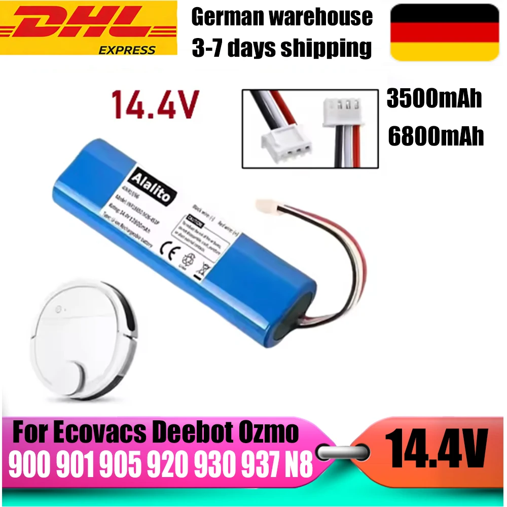 14,4 V 3500 mAh S11-LI-144-2600 Akku für Ecovacs Ozmo 750 für Ecovacs DEEBOT OZMO 900 (DN5G) Roboter-Staubsauger-Teil