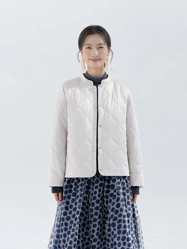 

iny Silver New Chinese Sle Button up Jaet Top Wrap Outerwear Cotton Clothes for Women Artistic Straight Cut Thiened