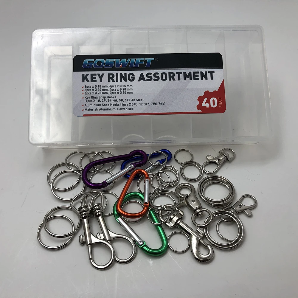 GOSWIFT Metal Key Holders ey Chain Ring and Key Chain Hooks Keychain Making Kit for DIY Crafts