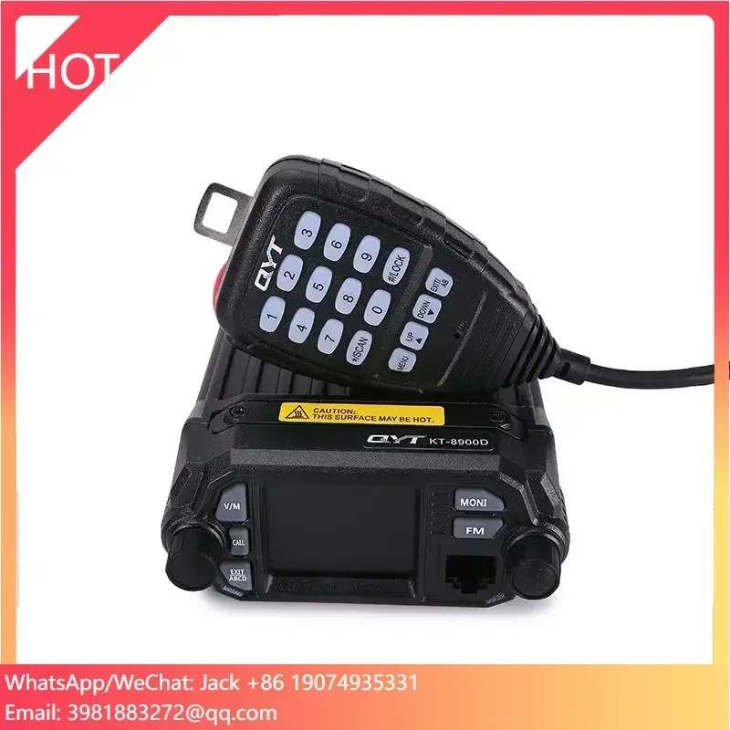 QYT Walkie Talkie KT-8900D 25W Mobile QYT Radio 136-174MHz/400-480MHz Dual Band Quad Display Mobile Transceiver QYT KT-8900D