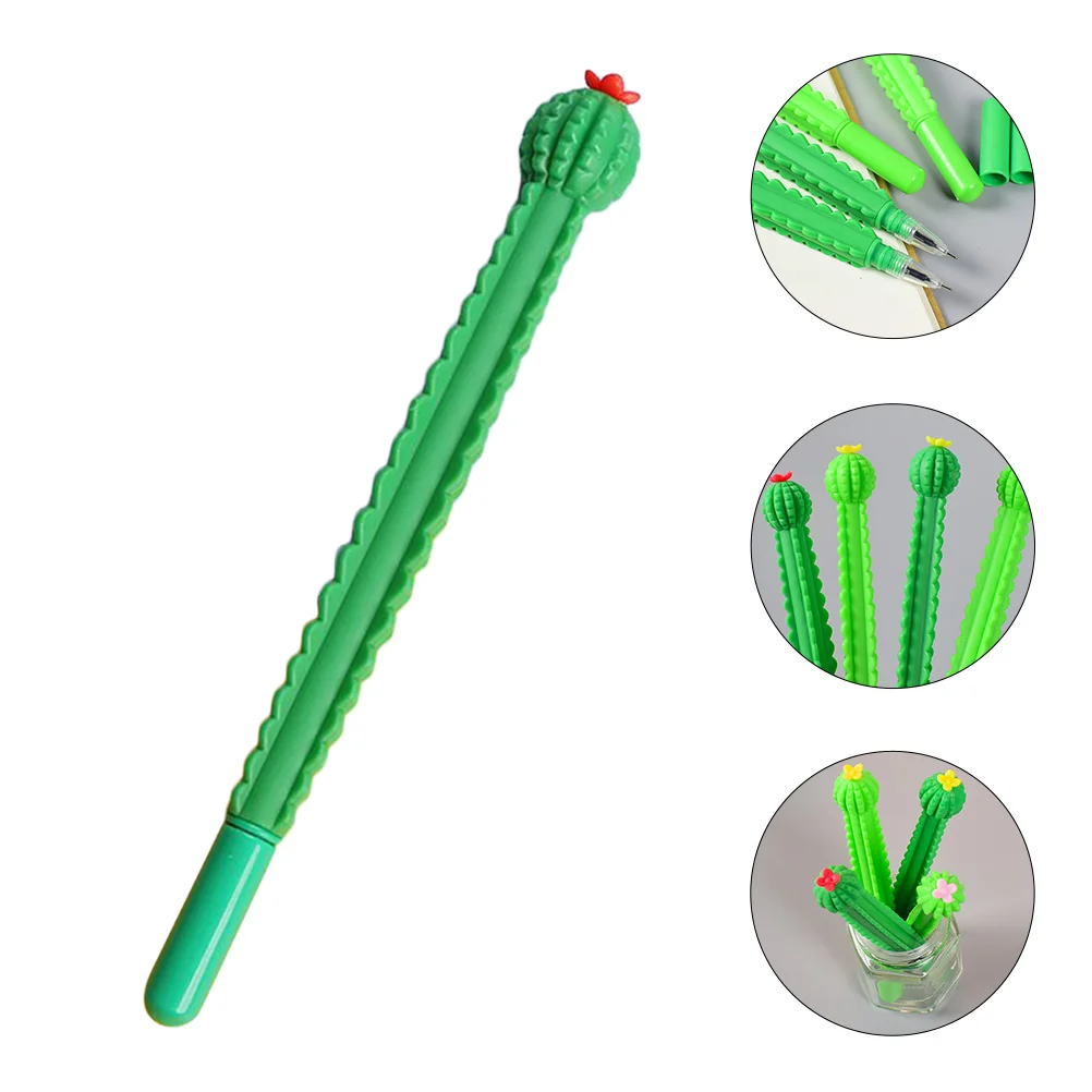 

10 Pcs Prickly Pear Pen Plastic Writing Gel Pens Colored for Students Signature Cactus Designed Portable Ink