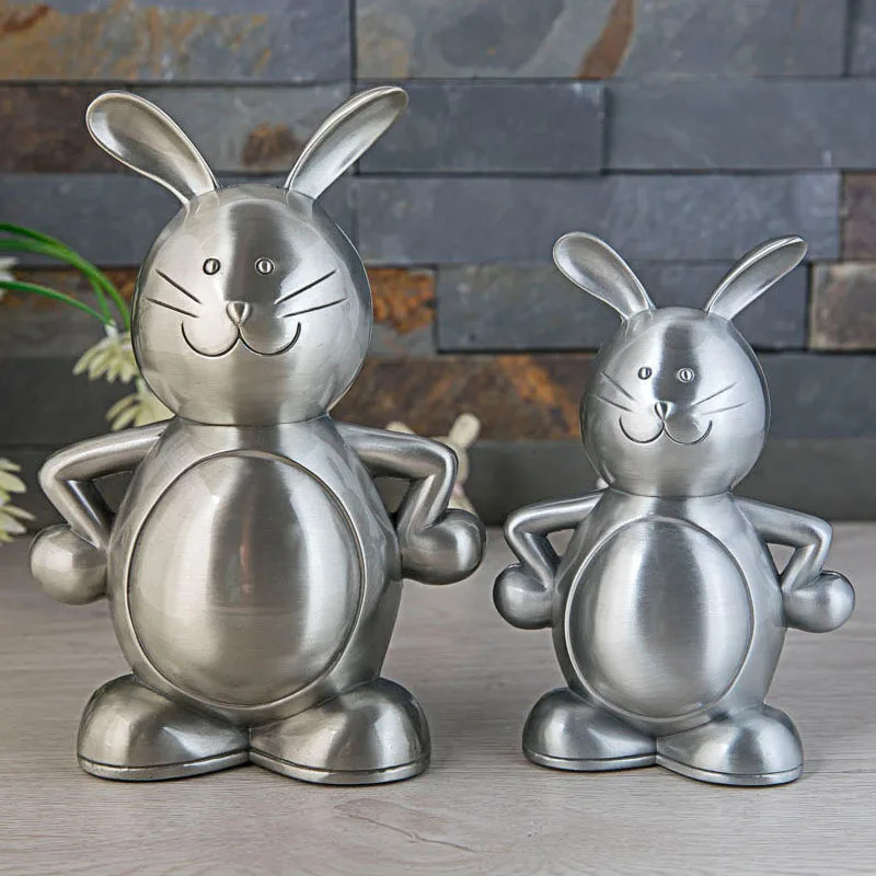 small/Large size lovely rabbit metal coin bank Savings box for coins caixa de armazenamentoSNG017