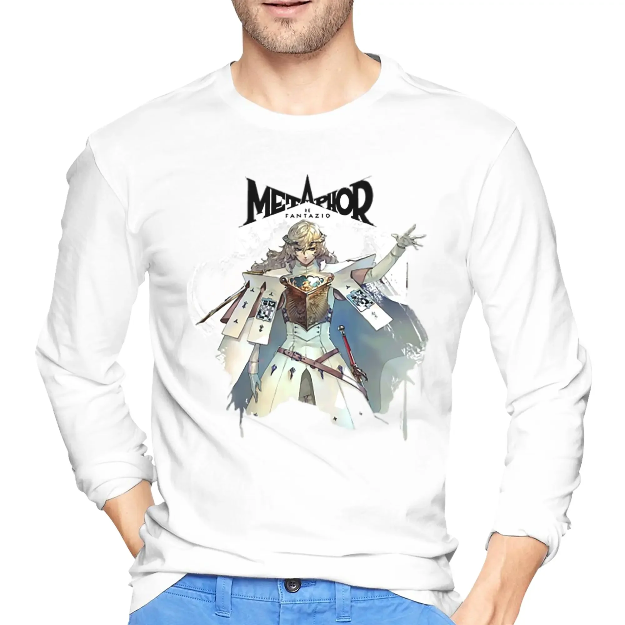 

Metaphor Refantazio Louis Atlus Men's Long Sleeved T-shirt Breathable Round Neck T shirts Spring and Autumn Men tops