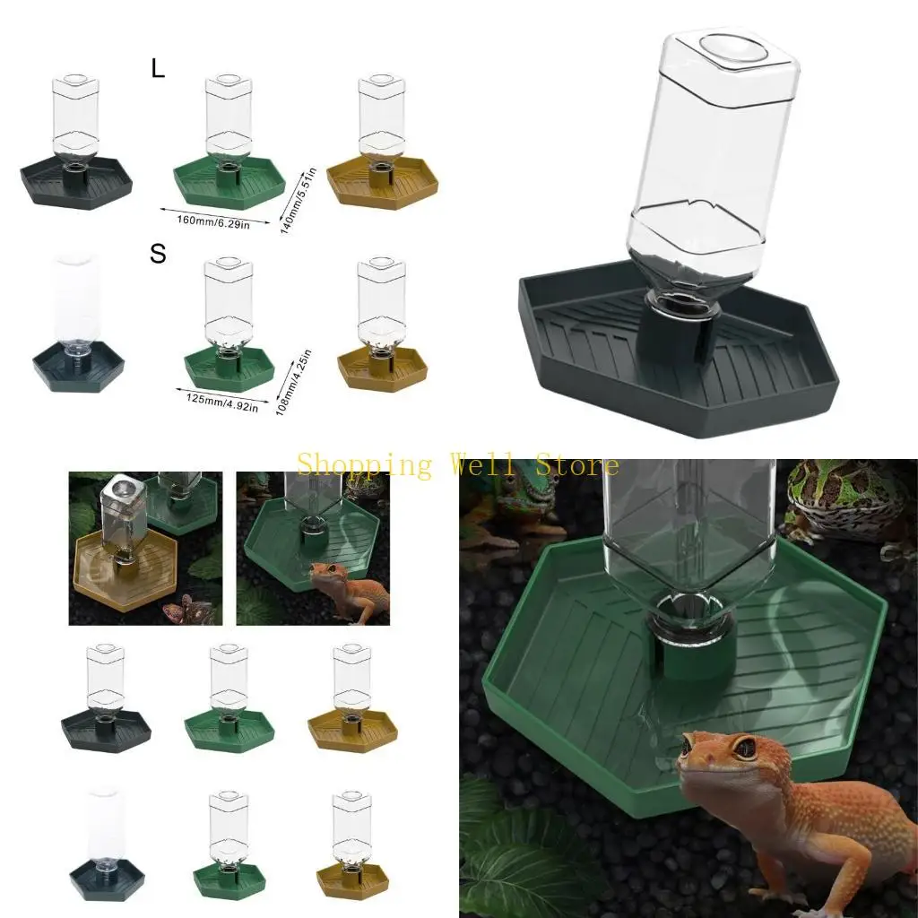 

KX4B Автоматический диспенсер для воды для рептилий, легко очищаемая кормушка, миска для воды для черепах и ящериц, антизажимная