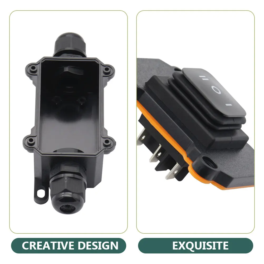 Junction Box 3-Gear Switch Waterproof Electrical Box IP68 Flame Retardant Shell for Water Pump Washer Dishwasher Car Outdoor Use