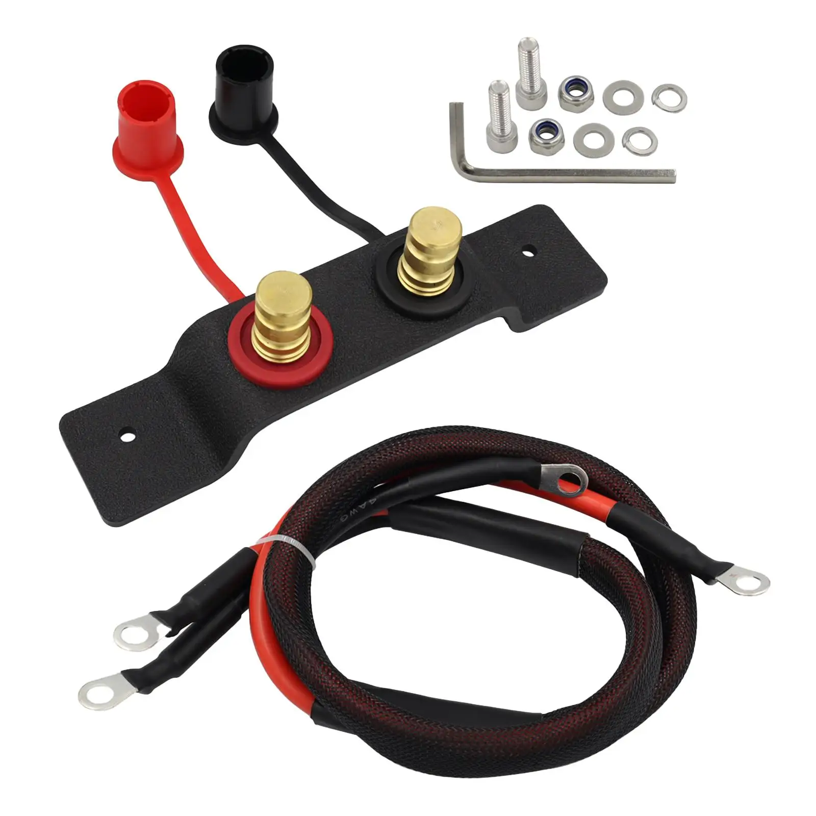 

Remote Battery Jump Post Starter Quick Charging Terminal Relocation Kit for UTV ATV Race Cars Travel Trailers Lawn Mowers