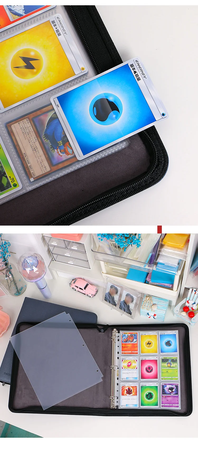 A4 Zipper Fully Enclosed Card Binder – Premium Storage Card Holder for K-pop Albums, TCG&CCG Cards Collect Protective Album
