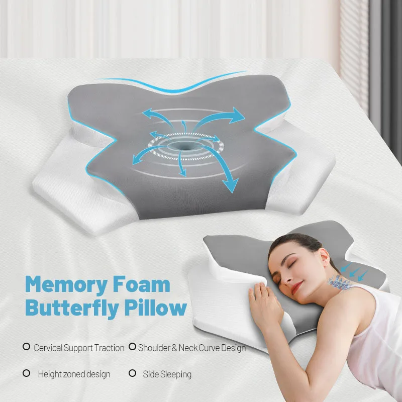 New Memory Foam Pillows Neck Protection Slow Rebound Memory Foam Pillow Health Care Cervical Orthopedic Neck Foam Pillows