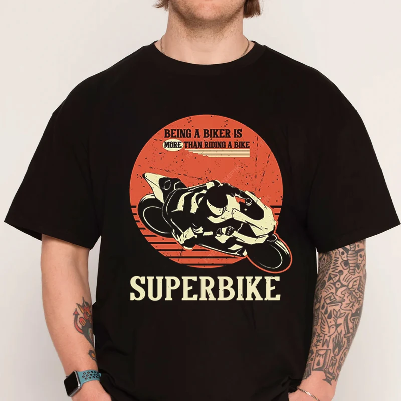 

Vintage Mens Biker Tshirt Design T-shirt New Fashion 100% Cotton Men Short Sleeve Printing O-Neck Casual T Shirt