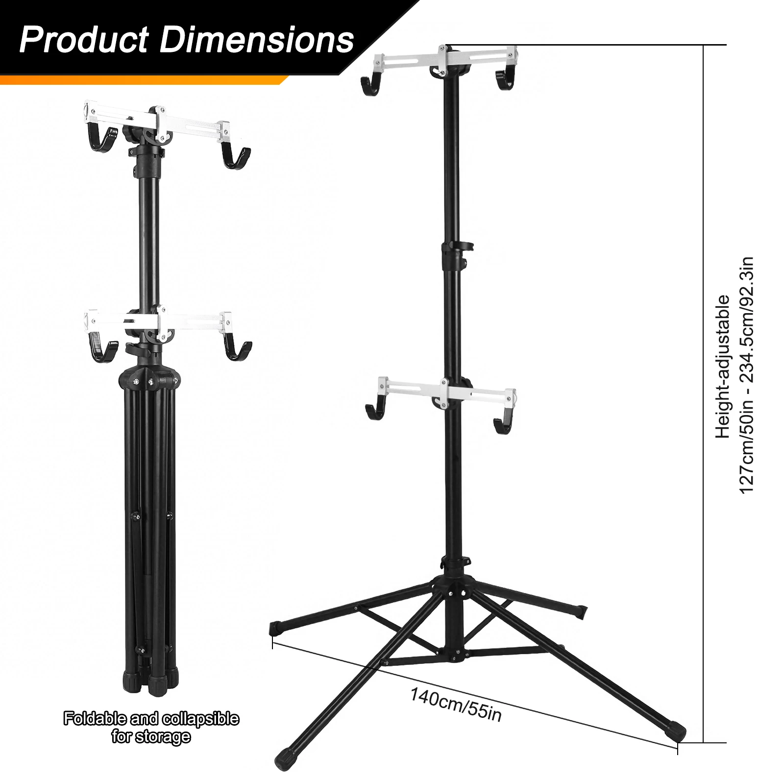 

Freestanding Gravity Bike Stand Space Saving Bike Display Repair Tools No Drilling Required for Apartment Bikes Safe & Secure