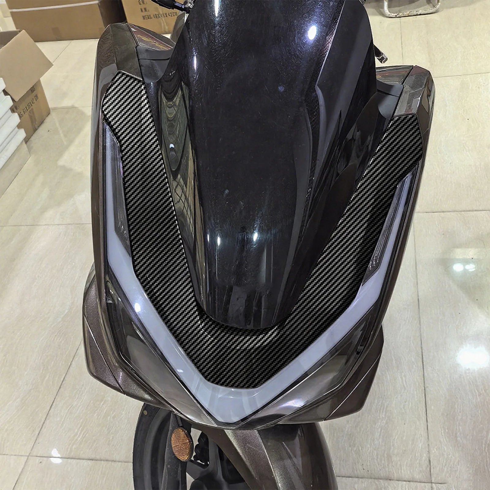 غطاء ديكور أمامي للدراجة النارية من ألياف الكربون لملحقات Honda PCX160 واقي تمديد هدية
