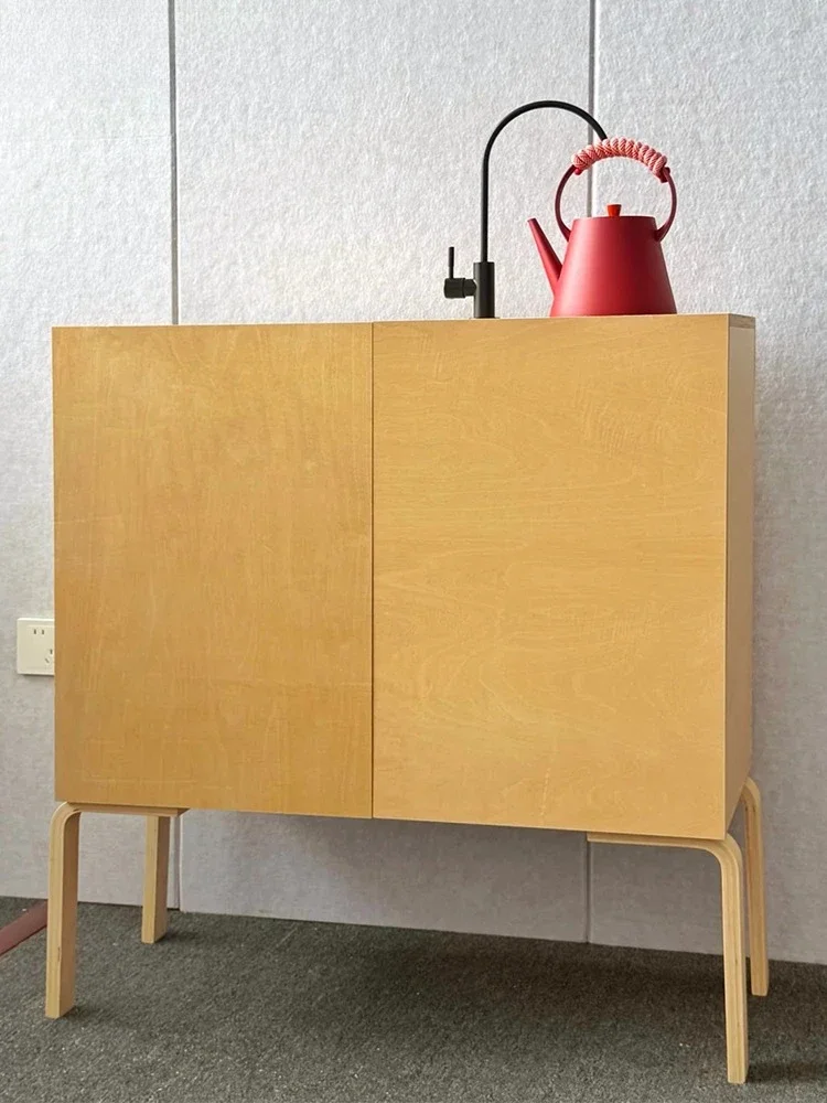 Full birch ocean board dining side cabinet living room wall integrated locker