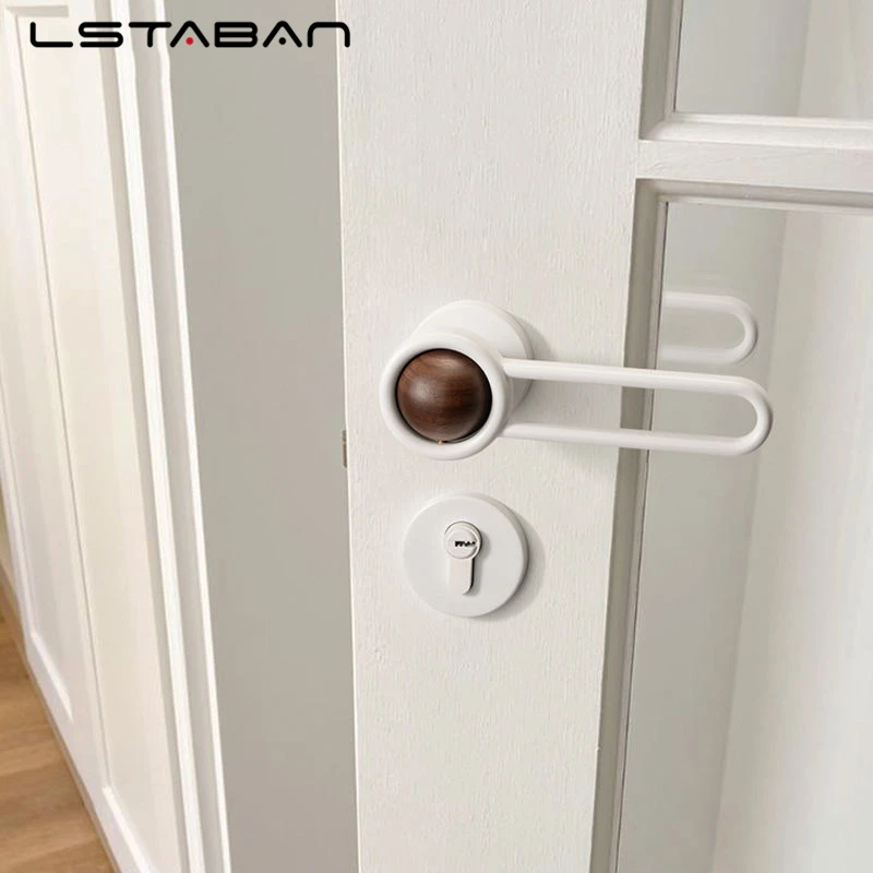 Solid Walnut Wood Indoor Door Lock Light Luxury Bedroom Split Silent Door Lock Zinc Alloy Mechanical Furniture Handle Mute Locks