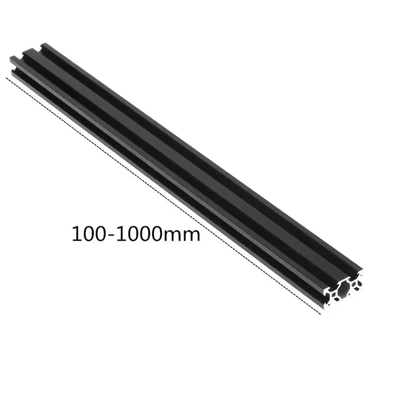 Rail Linéaire en Aluminium Anodisé pour Imprimante 3D CNC, Extrusion à Fente en V, Standard Européen, Cadre Noir, Longueur 2040mm, 2 Pcs, 400