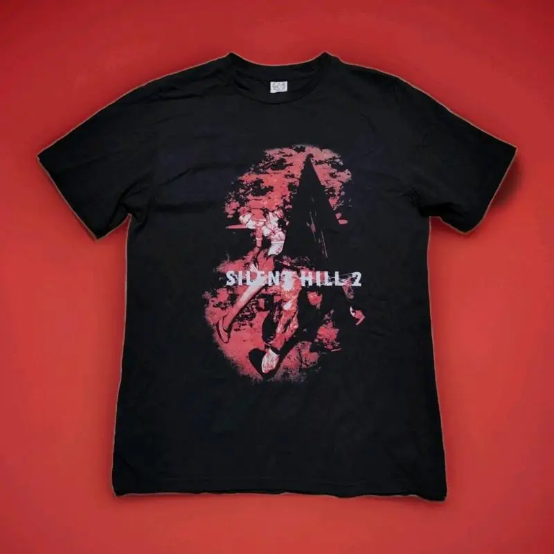 Silent Hill 2 Video Game T-Shirt Black Pyramid Head Horror PS2 Size Large L
