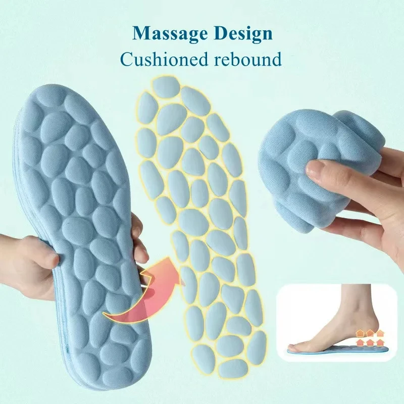 2 Stück/4 Stück Fußmassage-Einlegesohle, atmungsaktiv, bequem, weiche Einlegesohle, Memory-Schaum-Sohle, Sport-Einlegesohle für Herren und Damen – Detail 6