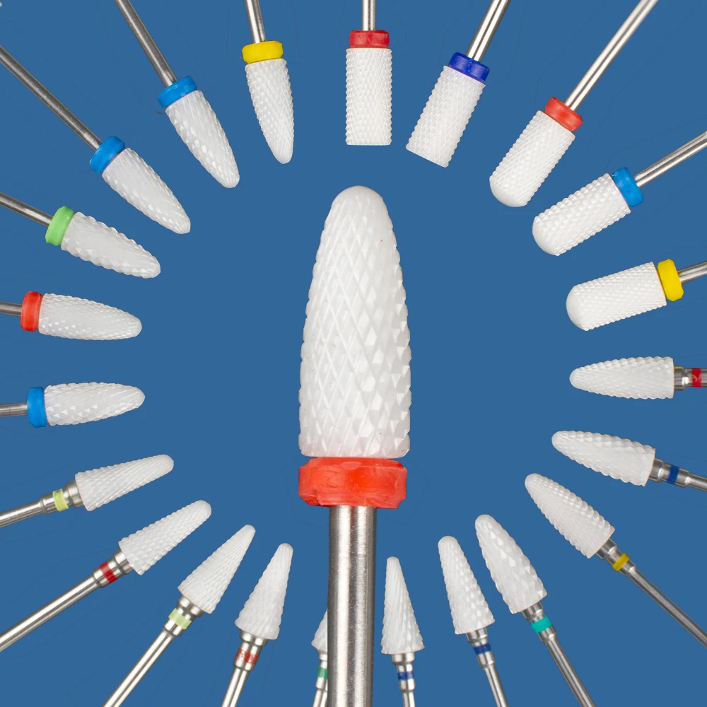 1pc fresa in ceramica punte per trapano per unghie per la rimozione di smalto per Gel per unghie macchina per Manicure strumenti per Nail Art
