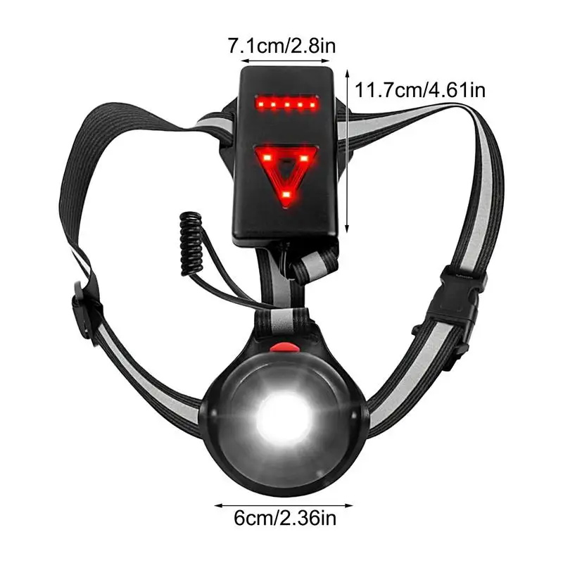 Luz para correr en el pecho, linterna para el pecho, luz deportiva giratoria para el pecho, lámpara LED para correr, 3 modos de iluminación, recargable de larga duración