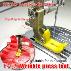 New computer flatbed universal plastic pleating, presser foot pleating, adjustable for thin fabrics, lace, and chiffon