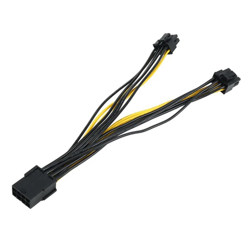 10Pcs 8 Pin PCIE To Dual PCIE 8 (6+2) Pin Power Cable Motherboard Graphics Card PCI-E GPU Power Splitter GPU Power Cable