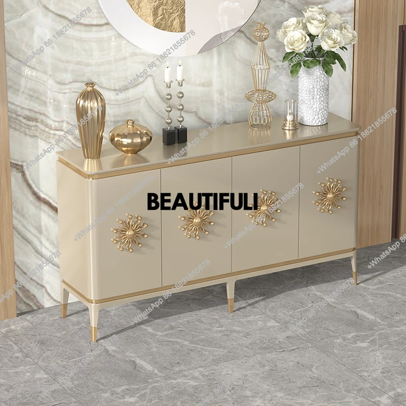 

Entrance cabinet modern simple entrance foyer storage decoration champagne living room wall side cabinet