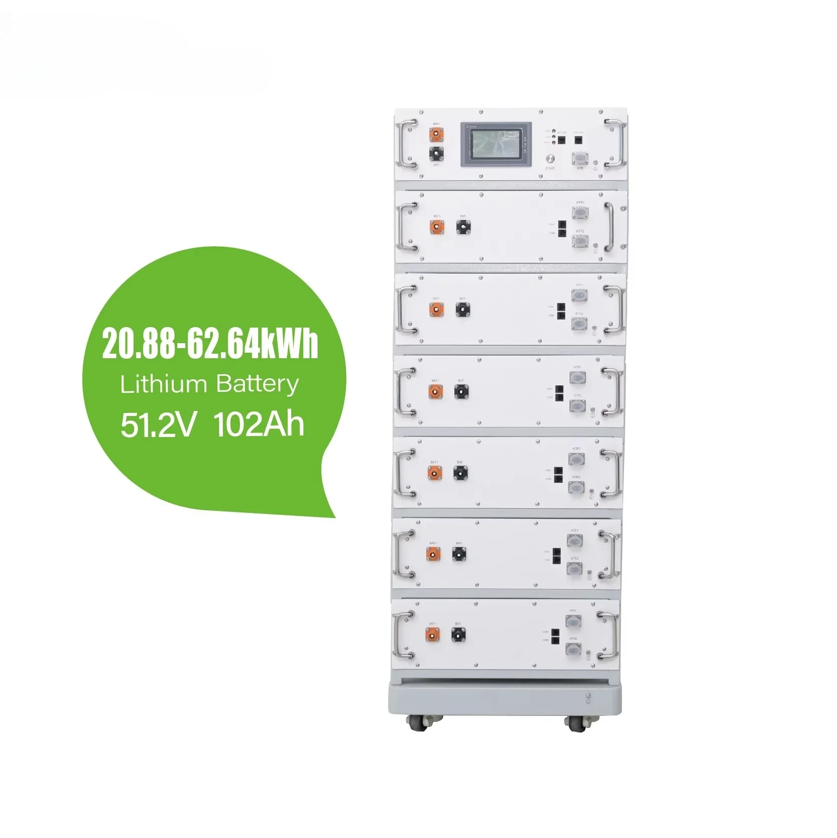 Enerlution Residential Solar System High Voltage Rack Battery System, 5kWh Modules, Rack, BMS for 20-60kWh, Easy Deployment