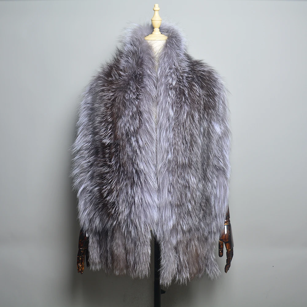 Genuine Fox Fur Shawl For Women Real Natural Fox Fur Female Capes And Wraps For Wedding Bride Winter Outwear Shawl