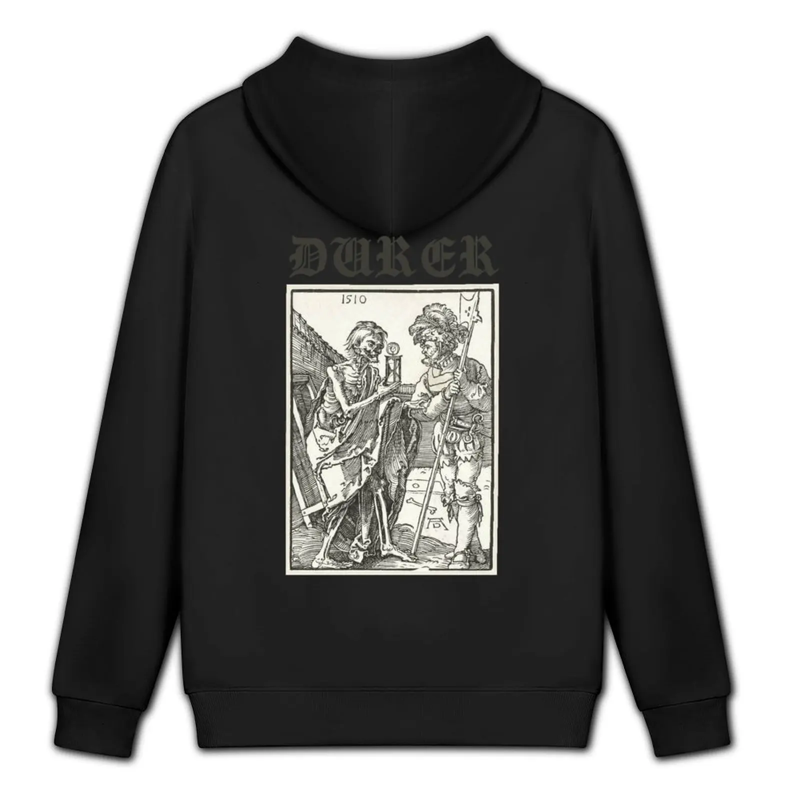 الموت والجندي (Albrecht Dürer) هوديي أزياء الرجال مقنعين قميص الرجال العرق قميص الجرافيك هوديس #5