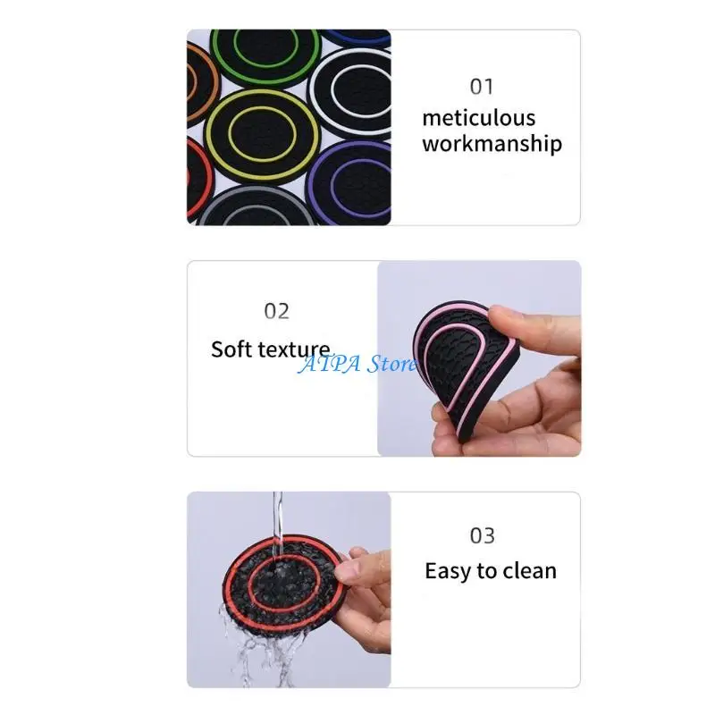 

U13C Auto Bottle Holder Honeycomb Insert Mat Car Water Cup Holder Pad Mat Car Interior Accessory Anti Skid Cup Holder Pad