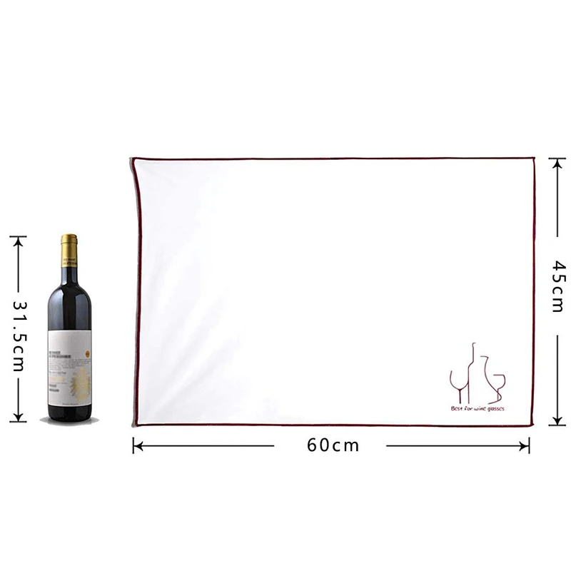 1Pc Thickened Cup Wiping Cloths Wine Glass Cleaning Cloths High Fibre Absorbent Cloths Without Linting 60cm*45cm