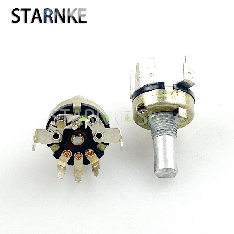3PCS R17 Type With Rotary Switch Potentiometer B10K 5-Pin Vertical Speed Adjustment Dimming Volume Switch D Shaft Length 15mm