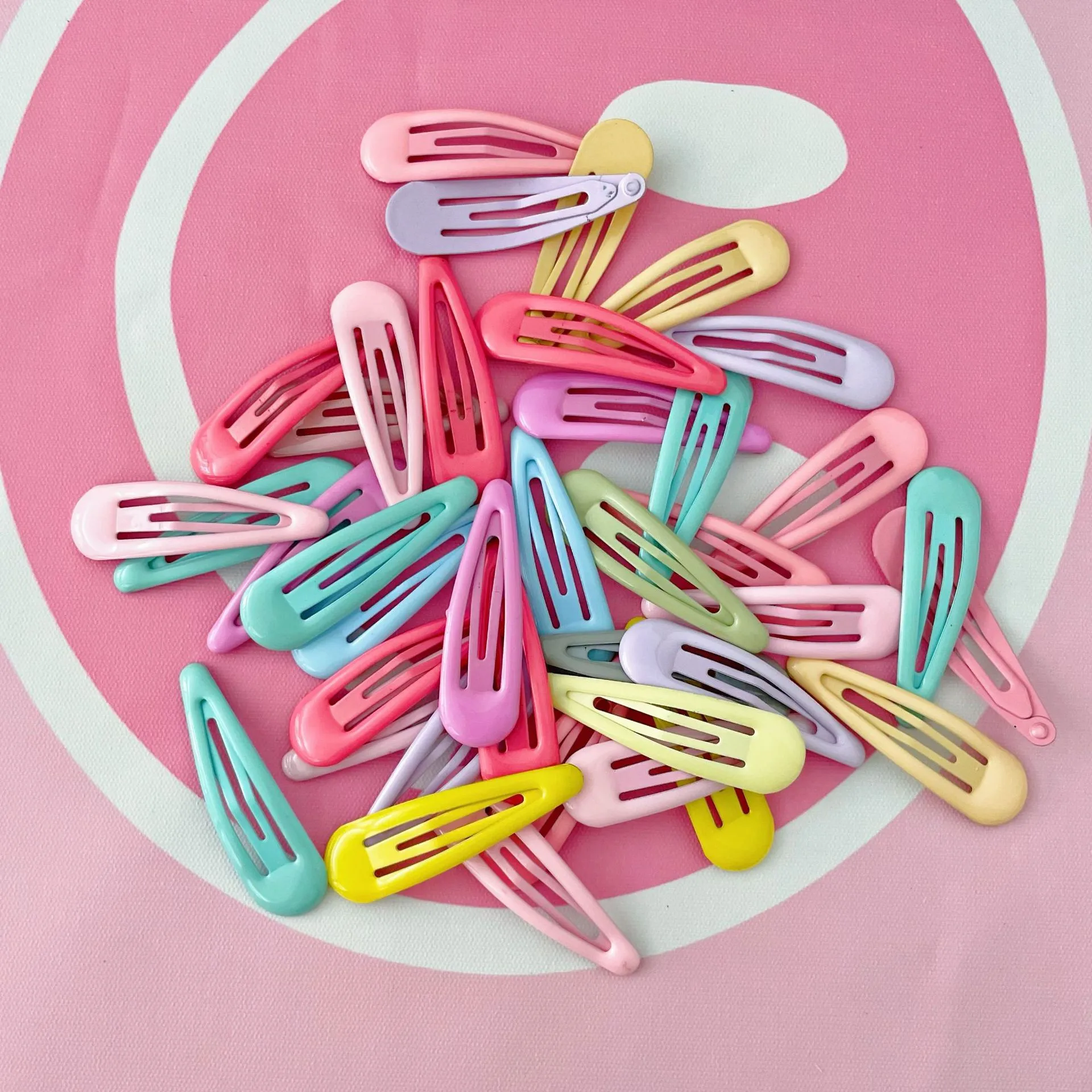 

50Pcs/Set New Women Girls Cute Colorful Waterdrop Shape Hairpin Sweet Hair Clips Barrettes Slid Clip Fashion Hair Accessories