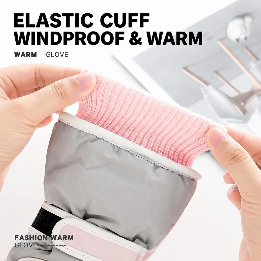 1 Pair Durable Full Finger Snowboard Gloves Waterproof Soft Skiing Gloves Warm Keep Lining Winter Gloves Winter Sports