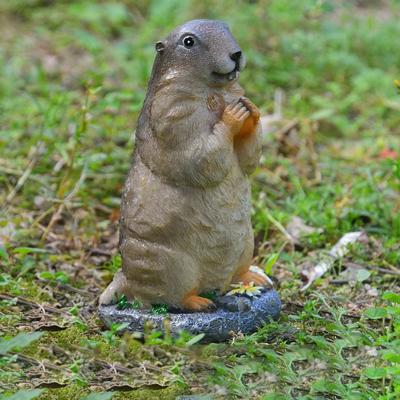 Outdoor Animal Meerkat Groundhog Resin Statue Ornaments Garden Landscape Figurines Decoration Courtyard Lawn