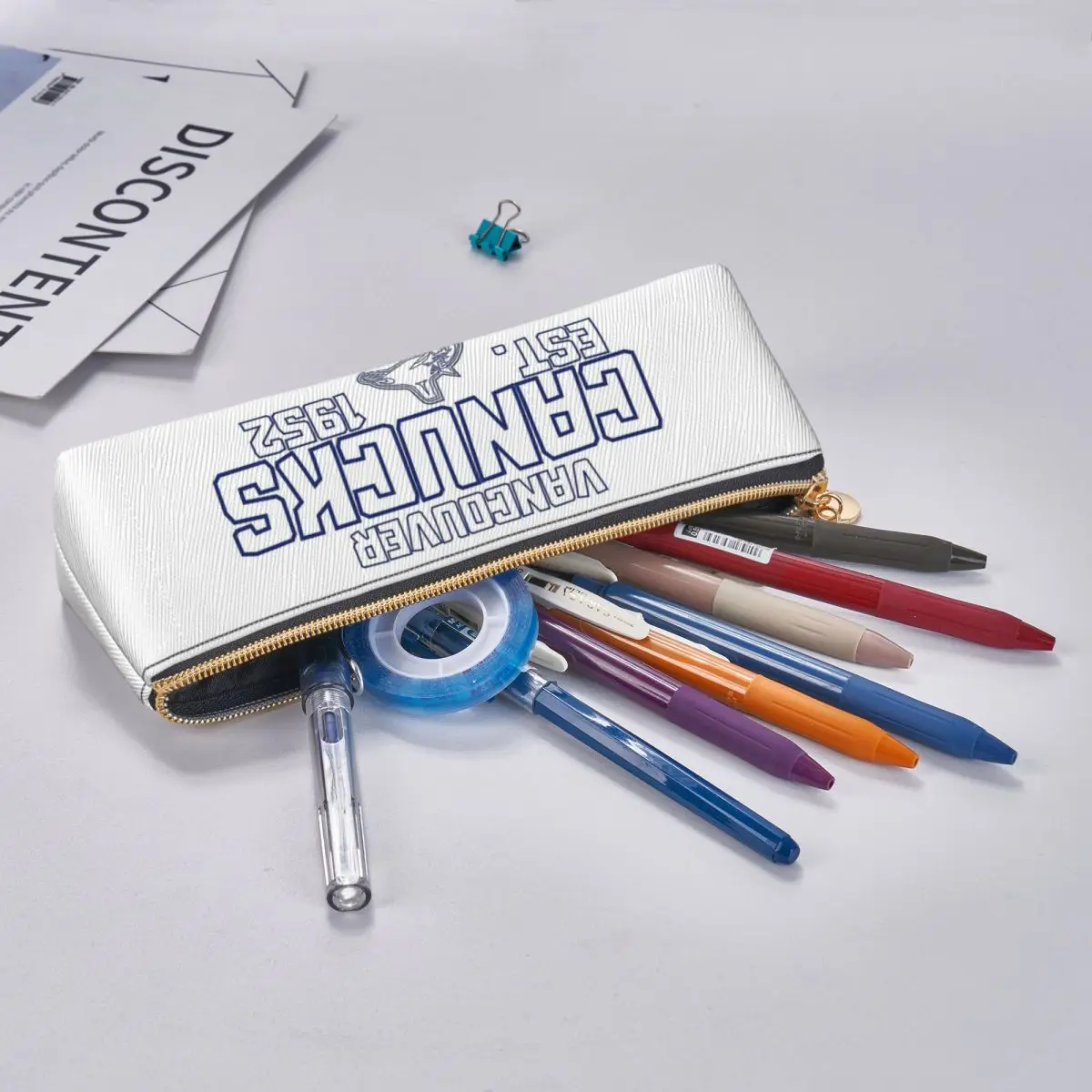 Vancouver Canucks Hockey Canada Pencil Cases Pen Holder Storage Stationery Supplies Large Storage Pen Box Pencil Bag for Student