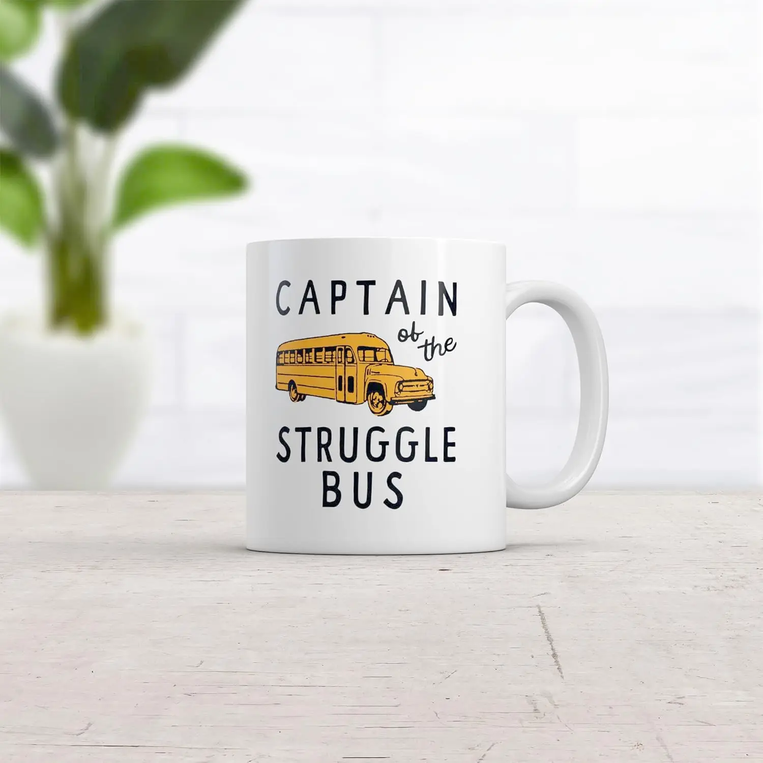 Crazy Dog T-Shirts Captain Of The Struggle Bus Mug Funny Yellow School Bus Novelty Cup-11oz