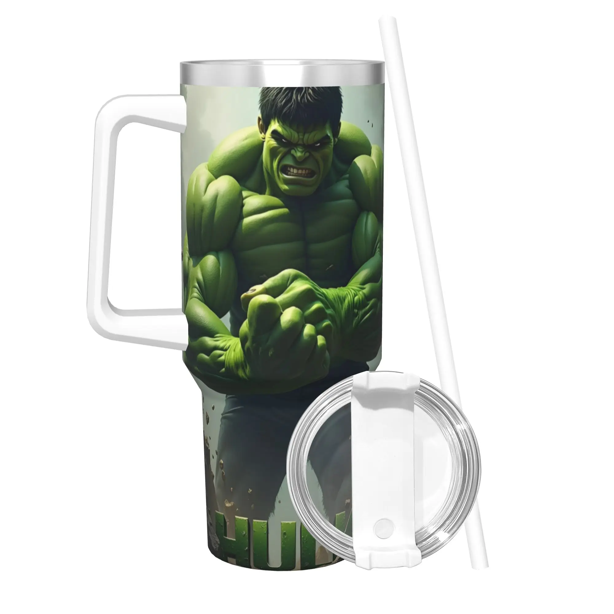 

Superhero Hulk Comic Tumbler Vacuum Insulated Thermal Cup Vacuum Flask School Mug Spill Proof 40oz