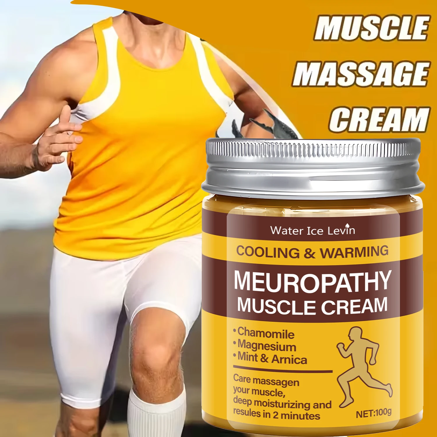 Cooling & Warming Meuropathy Muscle Cream with Chamomile & Magnesium for Neuropathy, Deep Moisturizing Results in 2 Minutes