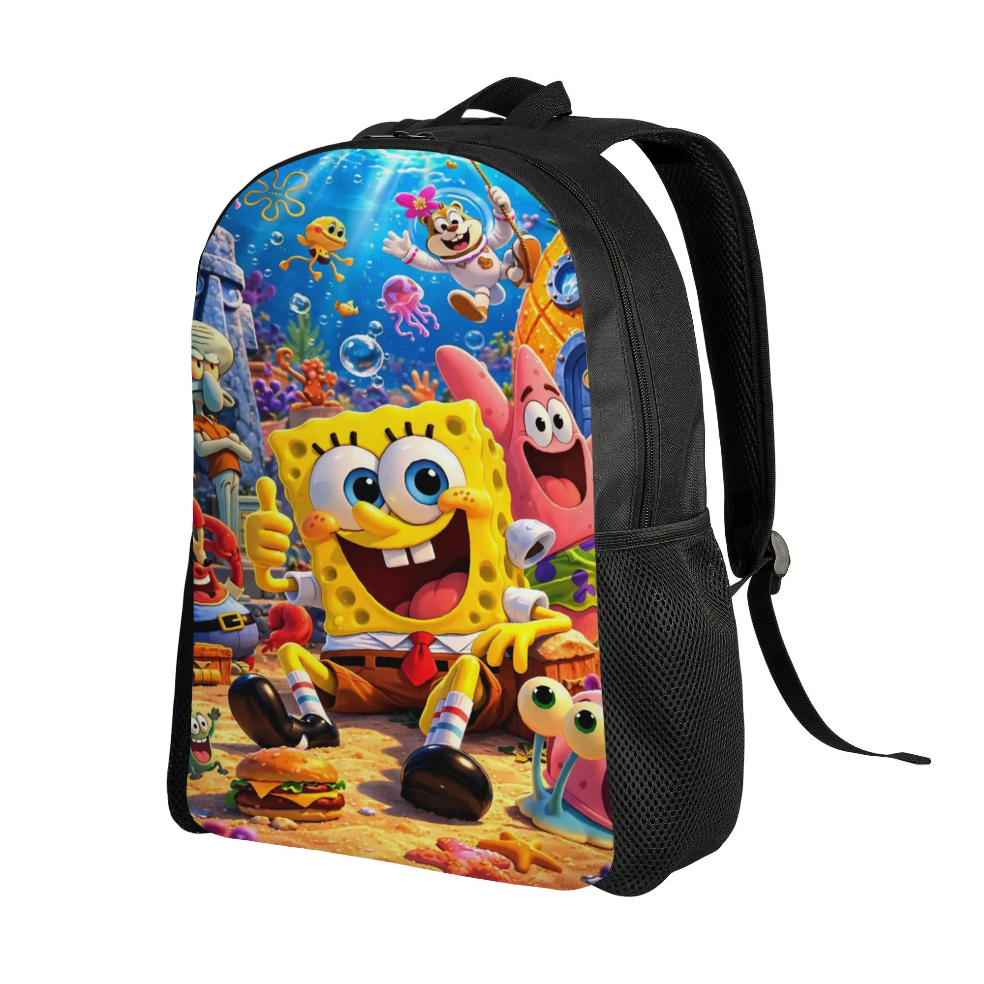S-SpongeBobed Summer Beach Group Backpack Outdoor Backpacks Female Streetwear School Bags High Quality Breathable Rucksack