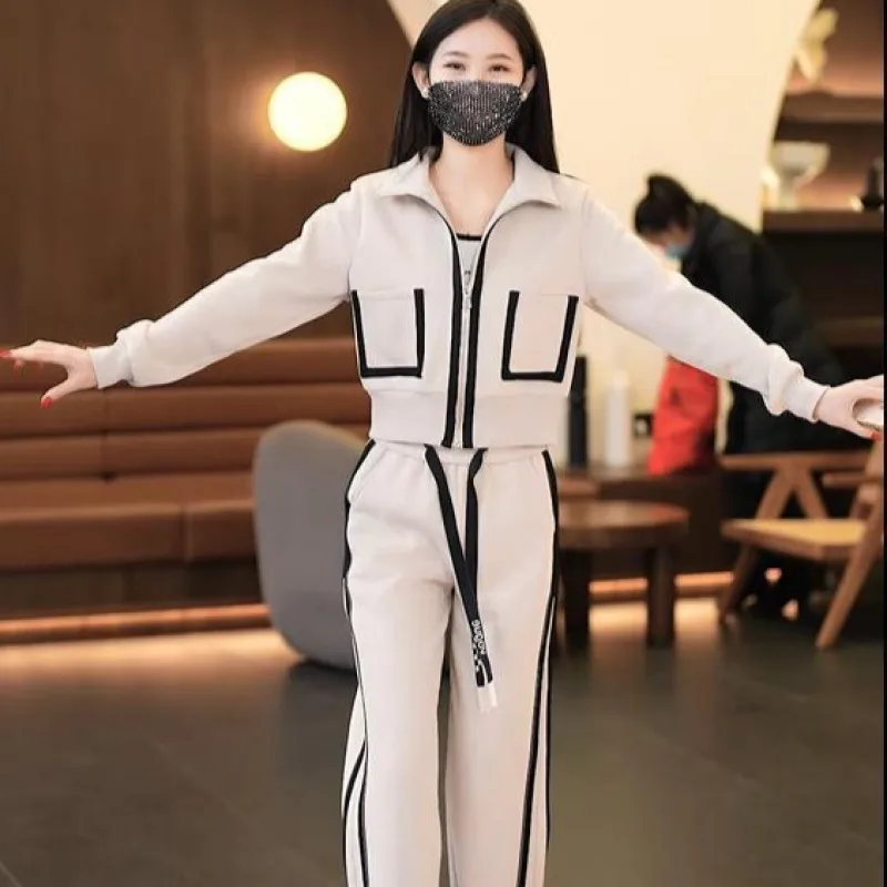 Ladies Sportswear Long Sleeve Loose Casual Sportswear suit 2023 autumn winter slimming and age-reducing two-piece set