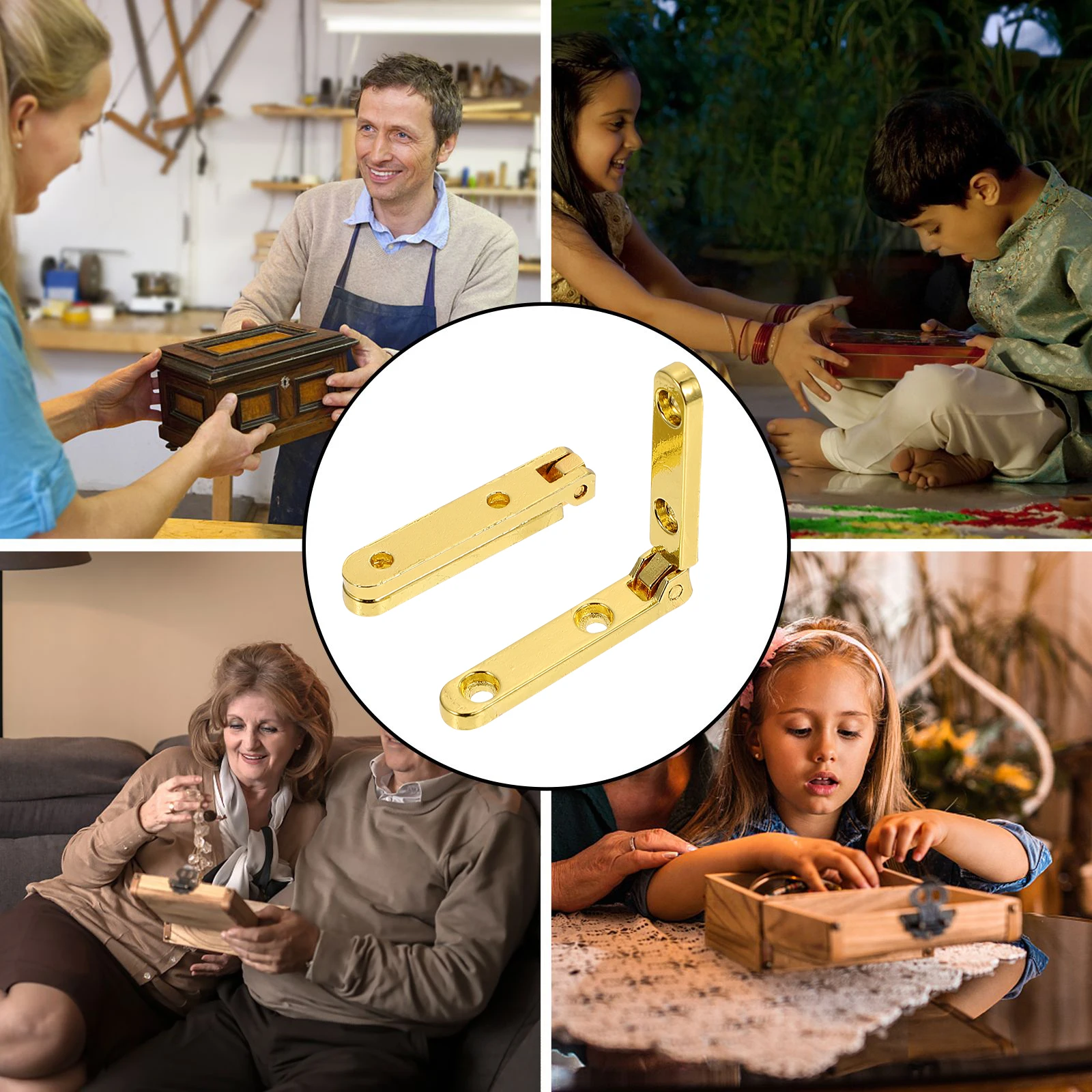 

20 Pcs Brushed Jewelry Spring Hinge for Making Decorate Small Hinges Golden Zinc Alloy